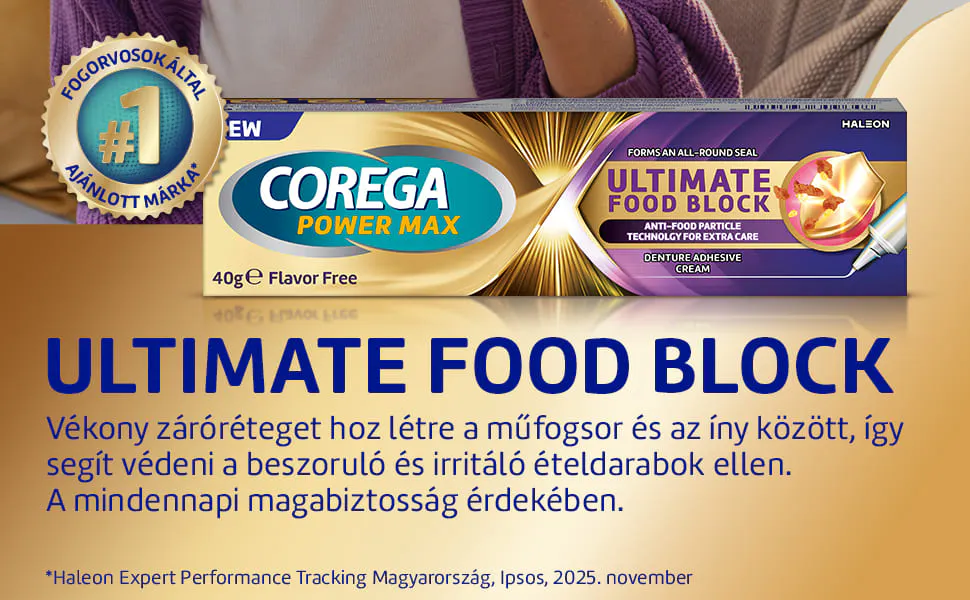 Corega Food Block ételdarabok elleni védelemmel