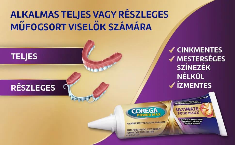 Food Block krém teljes és részleges műfogsorhoz