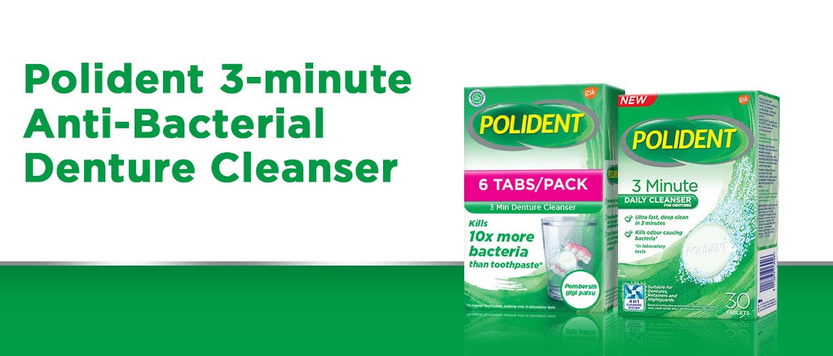 polident 3 minute anti bacterial denture cleanser