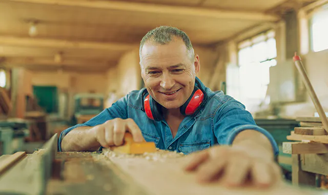 Man doing woodworks