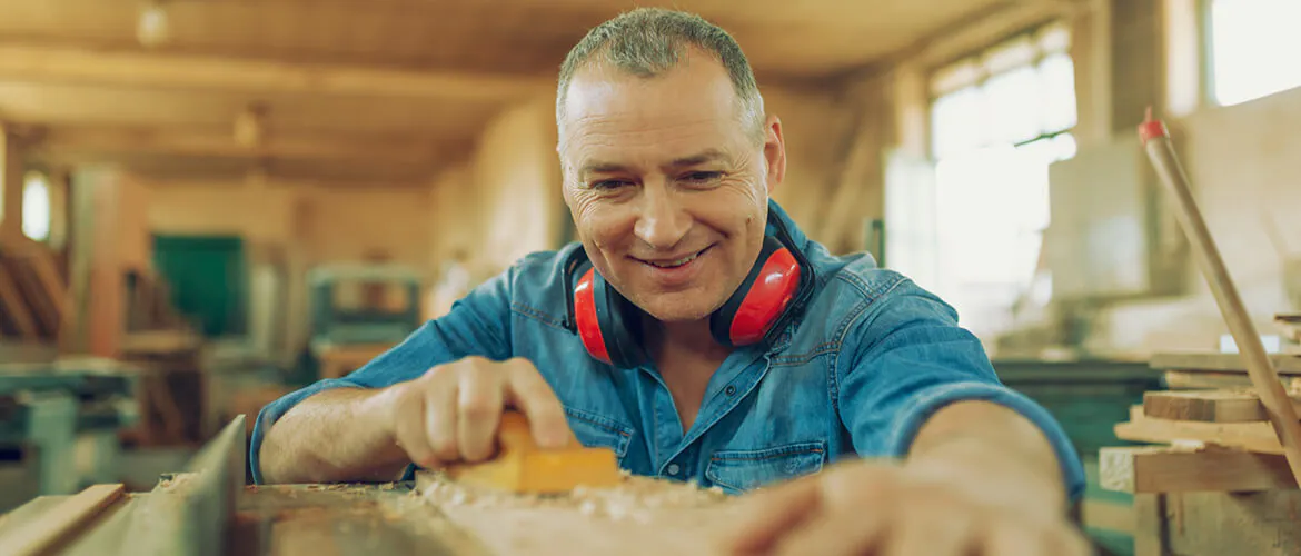 Man doing woodworks