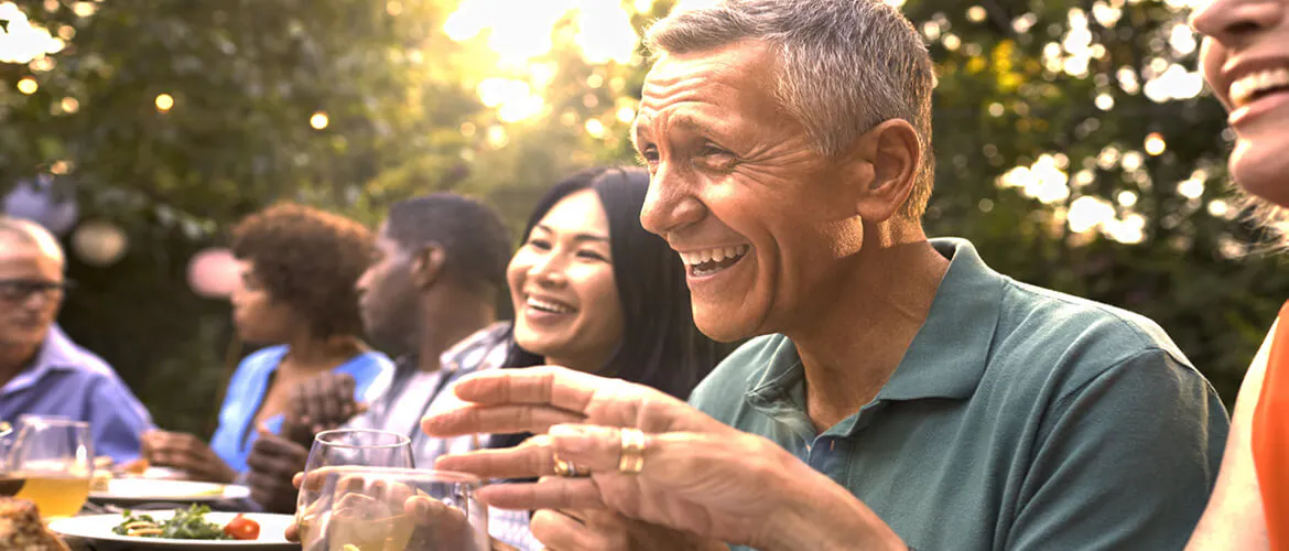 People enjoying an outdoor party