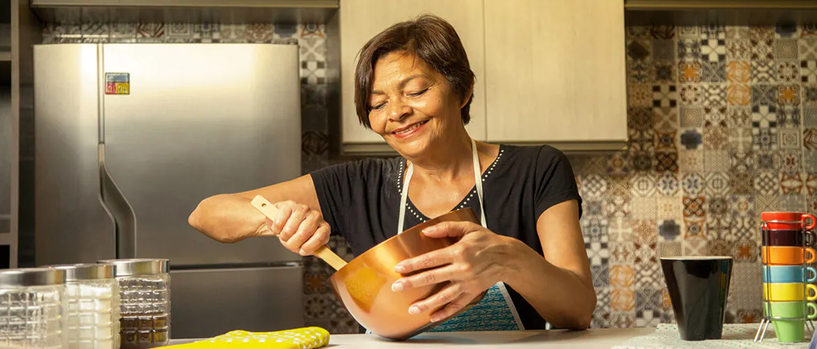 Woman cooking in a kitchen