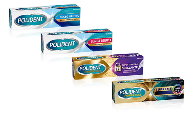 Gli adesivi Polident