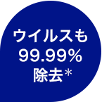 ウイルスも 99.99％ 除去＊