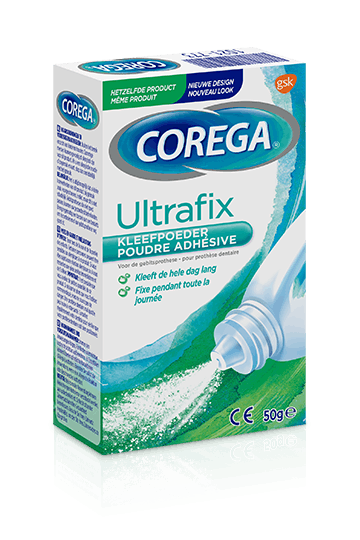 voorkant binnen verbanning Corega Ultrafix kleefpoeder voor kunstgebitten | Corega