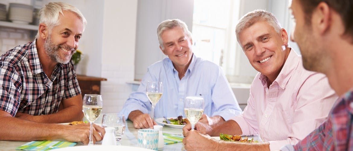 three adults having fun