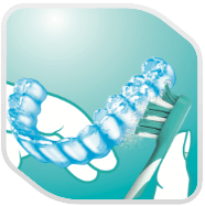 Denture care step icon