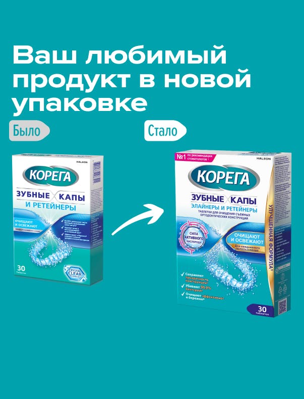 Таблетки Корега Зубные капы и ретейнеры