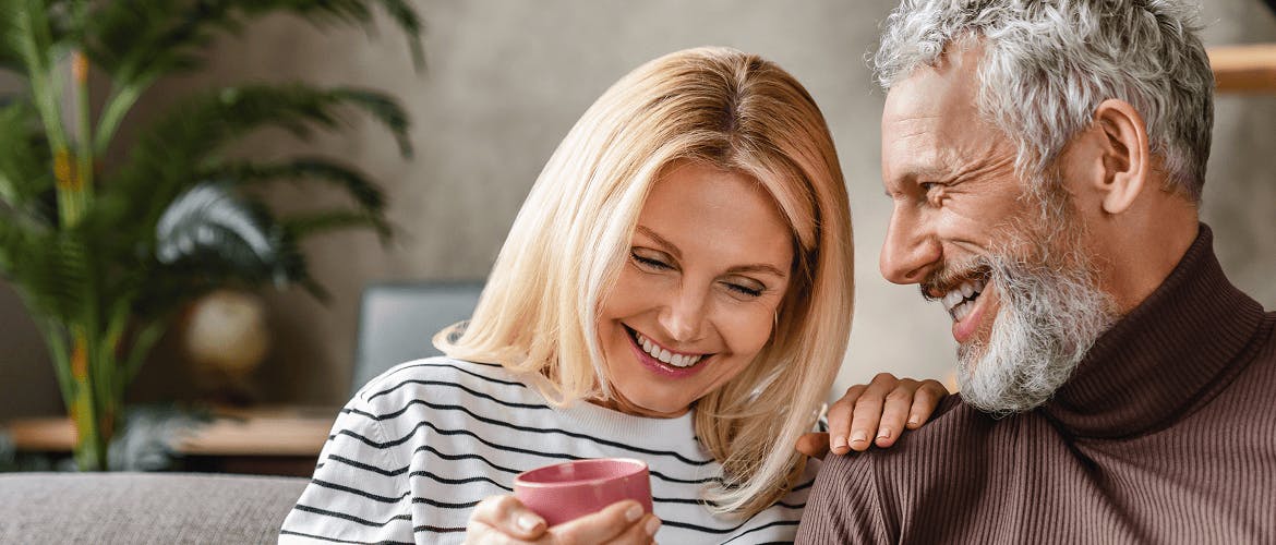  woman eating with husband