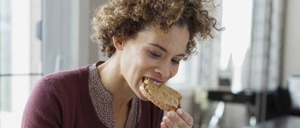 Woman eating food