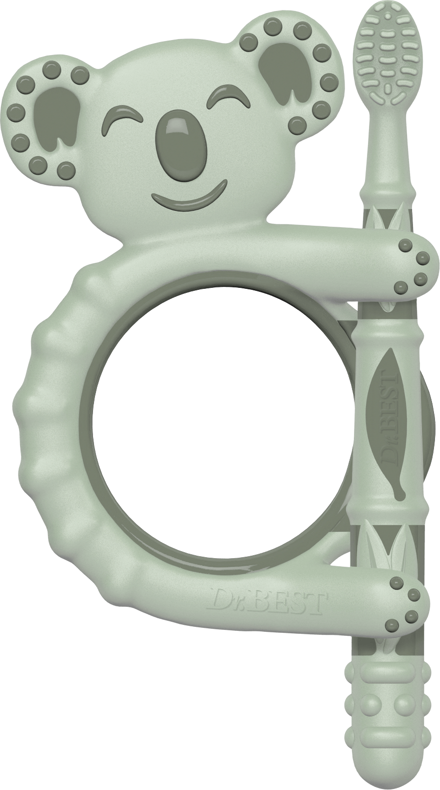 Dr.BEST Baby Starter Set: Beißring und Lernzahnbürste in süßer Koala Form.
