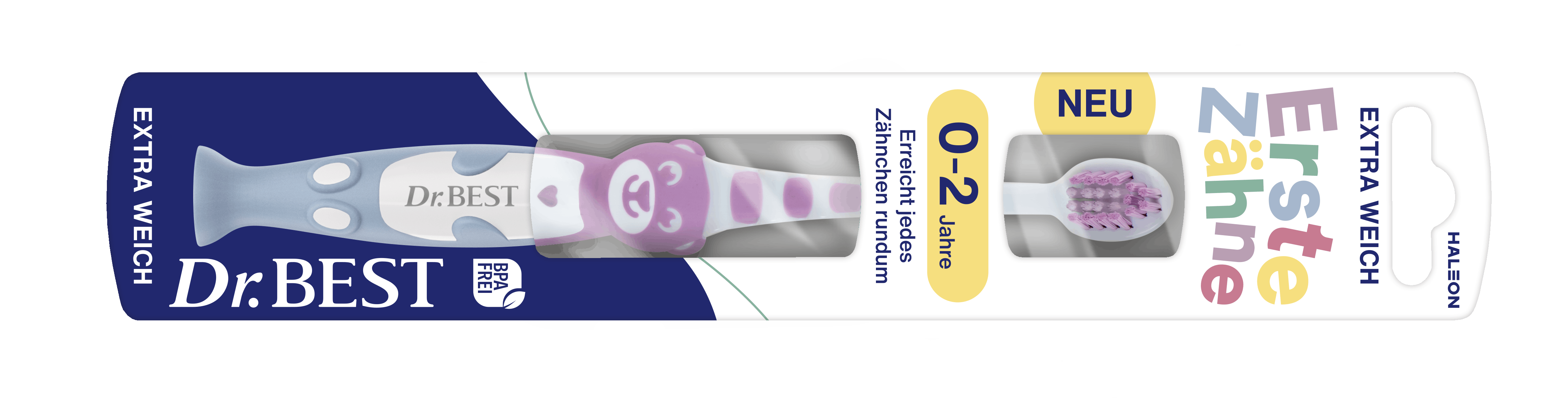Dr.BEST Erste Zähne Zahnbürste für 0-2 Jahre in der Verpackung