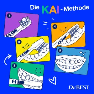 Die KAI-Methode, eine Zahnputztechnik für Kinder in 5 Schritten