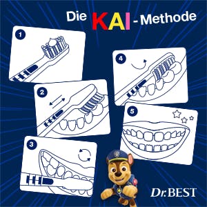 Die KAI-Methode, eine Zahnputztechnik für Kinder in 5 Schritten
