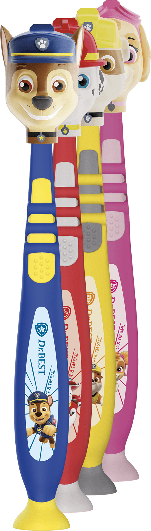 Dr.BEST Milchzahn – Paw Patrol mit Reisekappe in 4 Farben (rot, gelb, blau, pink)