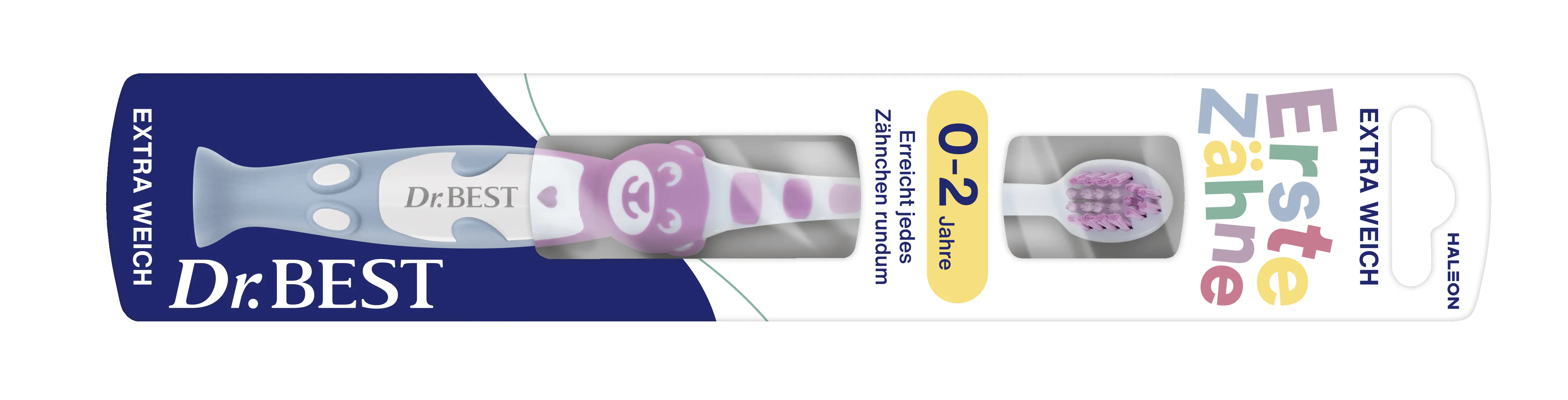 Dr.BEST Erste Zähne Zahnbürste für 0-2 Jahre in der Verpackung