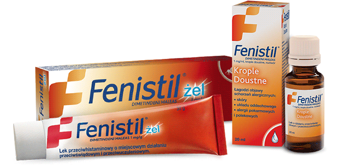 Produkty Fenistil - żel i krople Produkty Fenistil - żel i krople
