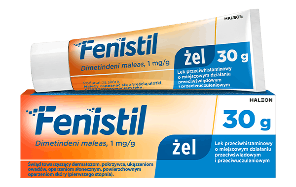 Fenistil żel - opakowanie i tubka