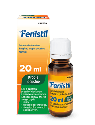 Fenistil krople - opakowanie i butelka