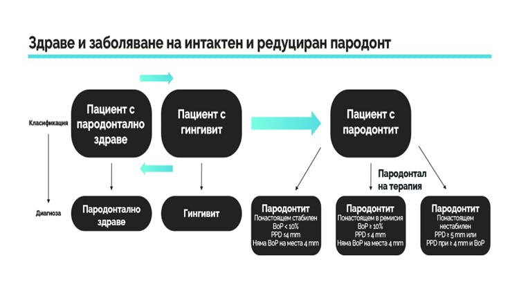 Здраве и заболяване на интактен и редуциран пародонт