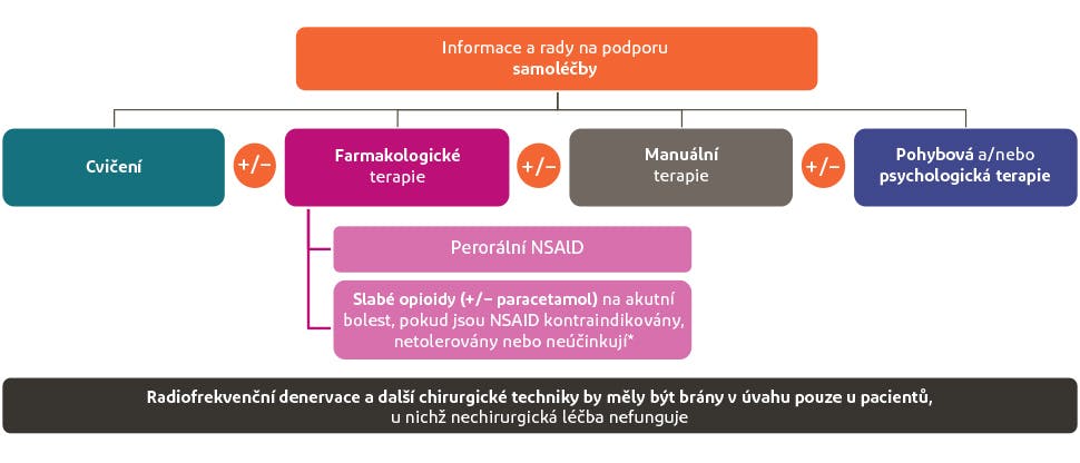 Graphic summarising treatment pathway for back pain