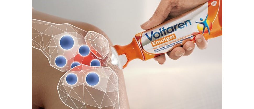 Aplikace produktu Voltaren Emulgel 10 mg/g gel