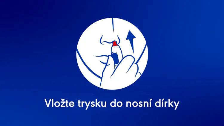Vložte trysku do nosní dírky