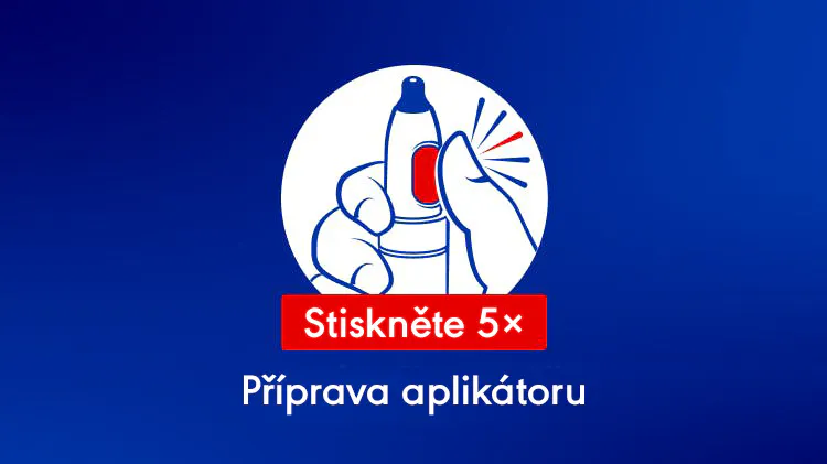 Před prvním použití aktivujte pumpičku pěti stisknutími tlačítka