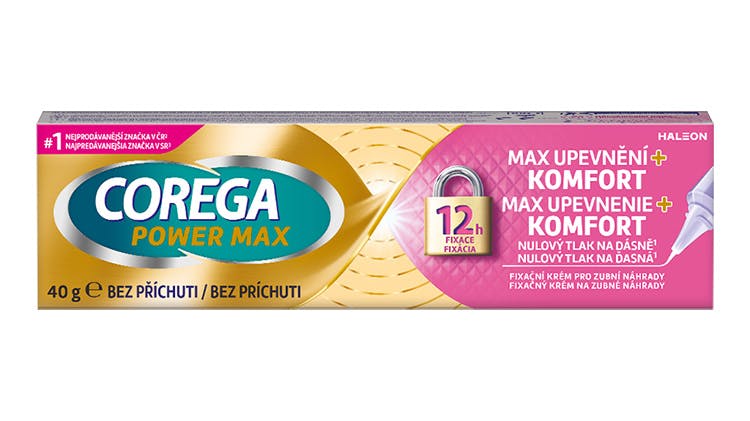 Fixační krém Corega Power Max MAX UPEVNĚNÍ + KOMFORT 