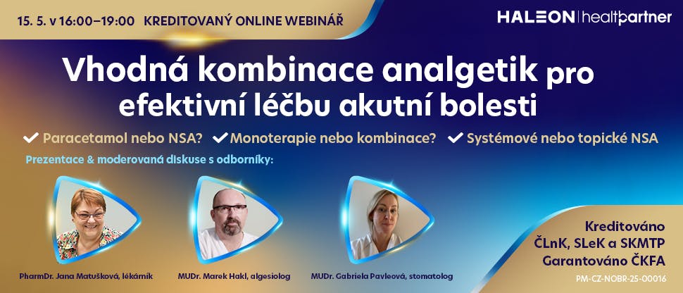 Vhodná kombinace analgetik pro efektivní léčbu akutní bolesti