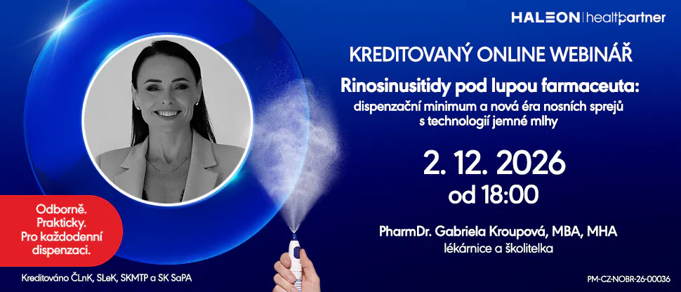 Rinosinusitidy pod lupou farmaceuta: dispenzační minimum a nová éra nosních sprejů s technologií jemné mlhy