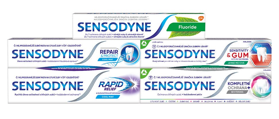 Produkty značky Sensodyne