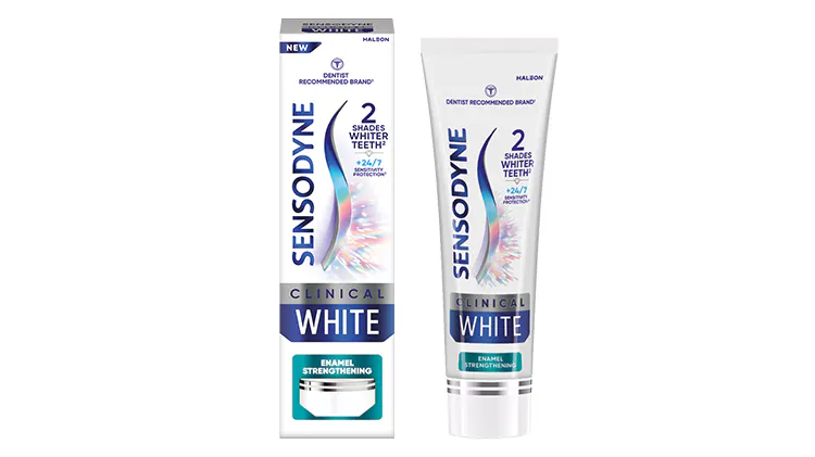 Pack shots of Sensodyne Clinical white Enamel Strengthening
