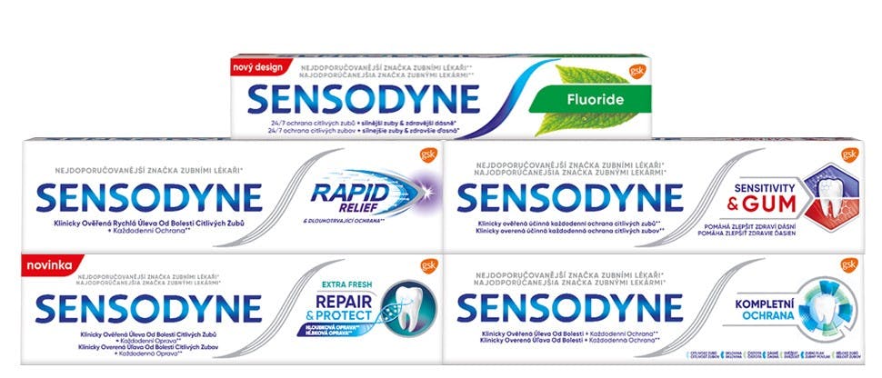 Produkty značky Sensodyne