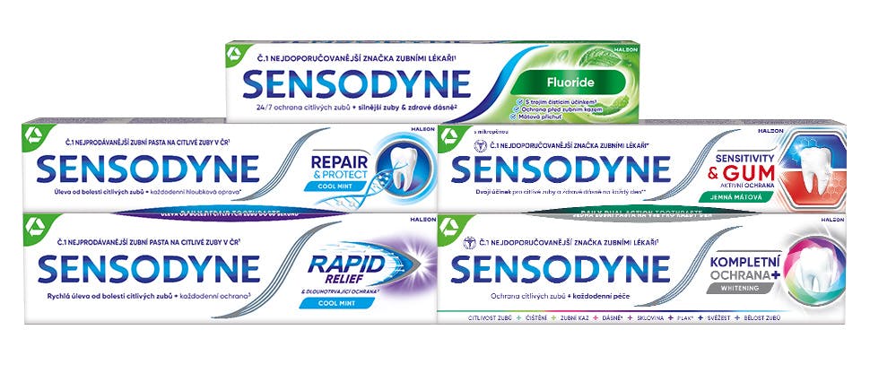 Produkty značky Sensodyne