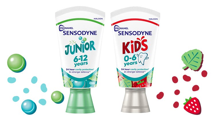 Zubní pasty Sensodyne Pronamel Kids a Junior