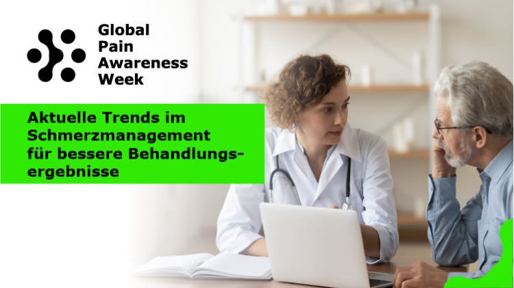 Global Pain Awareness Week: Patient sitzt neben einer Ärztin