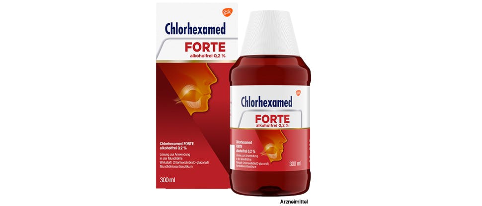 Chlorhexamed Forte alkoholfrei 0,2 % Mundspülung – Pack-Shot
