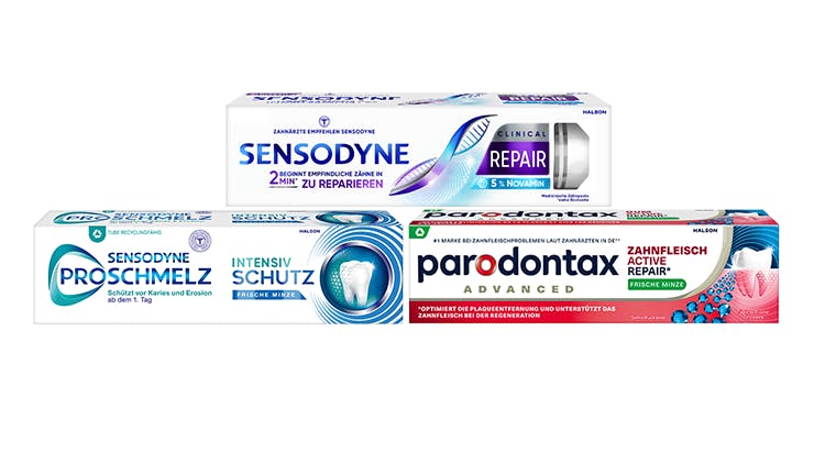 Sensodyne, ProSchmelz und Parodontax