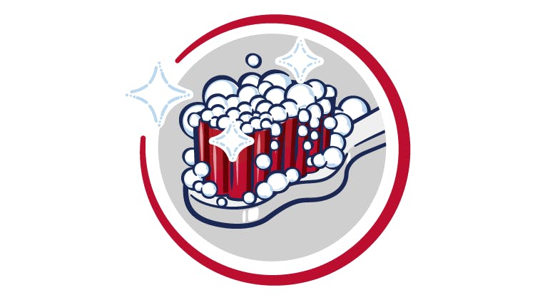 Γραφική απεικόνιση αφρώδους οδοντόκρεμας στην οδοντόβουρτσα