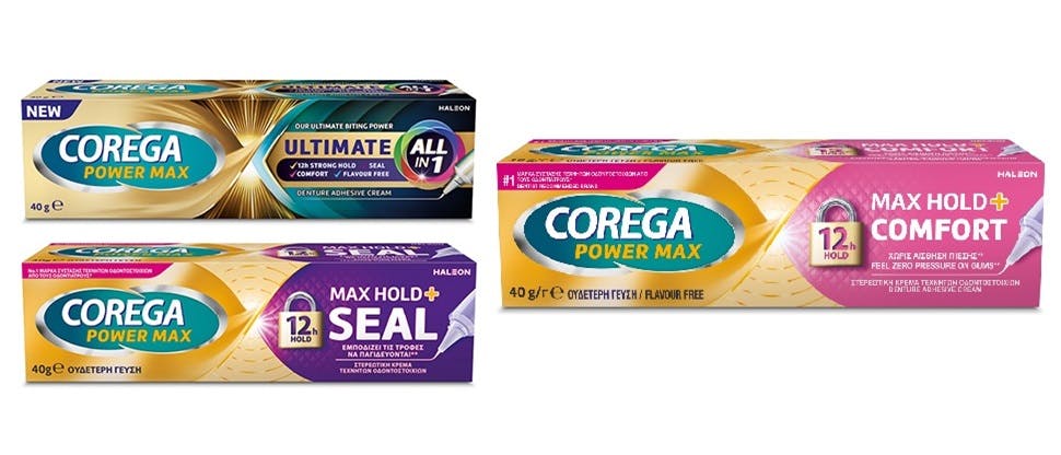 Σειρά προϊόντων στερεωτικής κρέμας οδοντοστοιχιών Corega