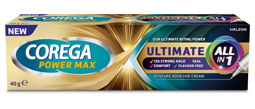 Συσκευασία στερεωτικής κρέμας  για οδοντοστοιχίες Corega Ultimate All in 1