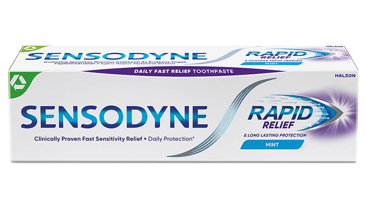 Φωτογραφία συσκευασίας της οδοντόκρεμας Sensodyne Rapid Relief