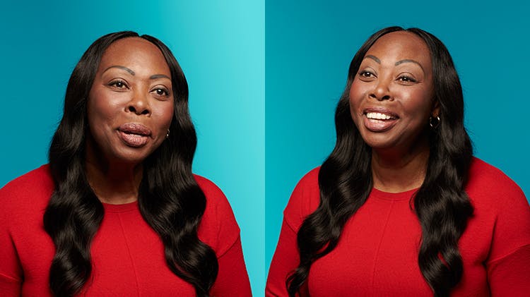 Lynn, χρήστης Corega με οδοντοστοιχία