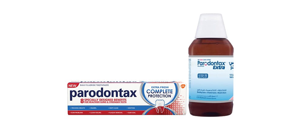 Parodontax Complete Protection Toothpaste and Parodontax Extra Mouthwash