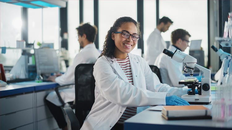 Image of researcher in a lab