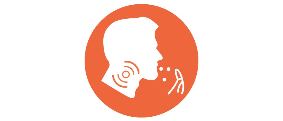 Orange coughing man graphic