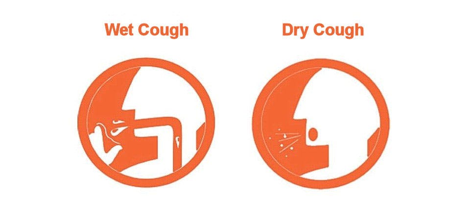 Wet cough and dry cough icon