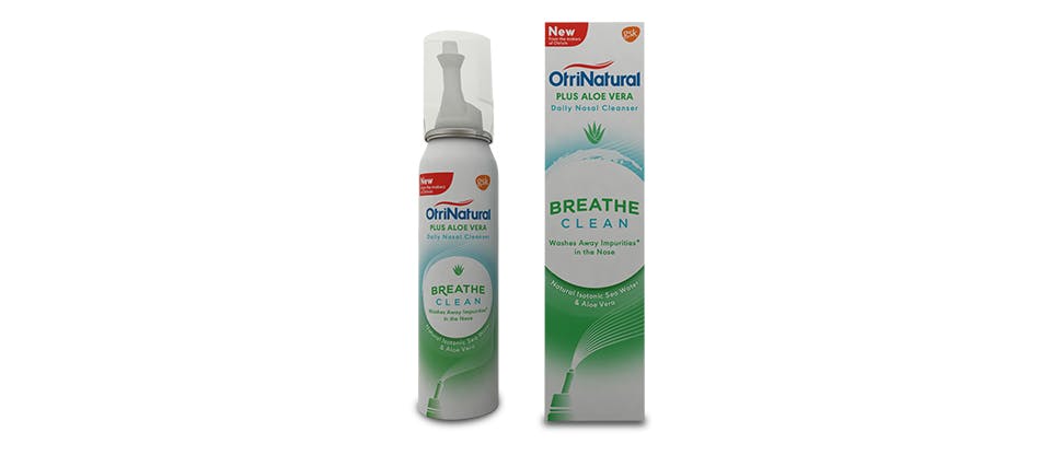 Otrivin Natural with Aloe Vera nasal spray (Breathe Clean) pack shot